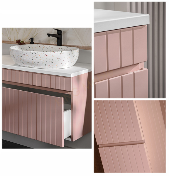 Meble łazienkowe ICONIC ROSE 60, Umywalka nablatowa, Lustro LED, 3 KOLORY