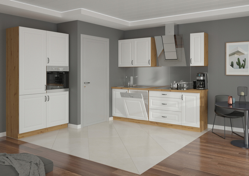 Szafka kuchenna górna STILO 60x60 GN-90 (45°) 1F BIAŁY MAT/DĄB ARTISAN