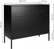 Komoda INDUST 100cm, 3 szuflady, metalowe nogi CZARNY