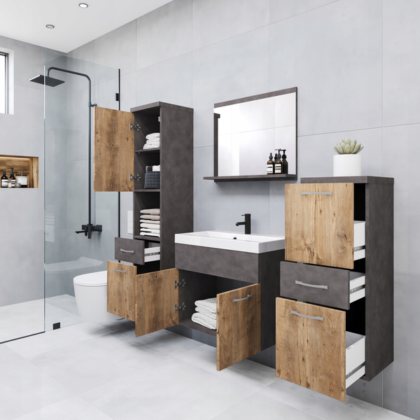 Meble łazienkowe ALBA MATERA / KASTANIEN BRESLAU, umywalka, lustro