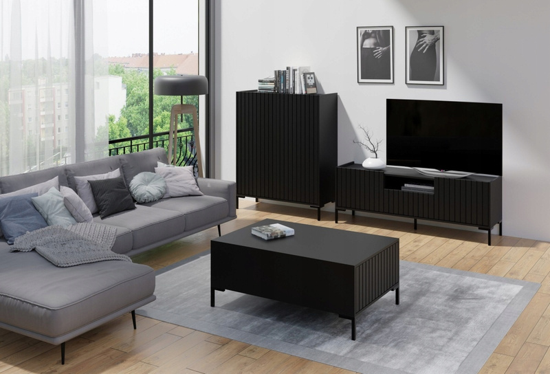 Komoda LANDO 1, Komoda 100cm, Meble do Salonu LANDO, Czarna