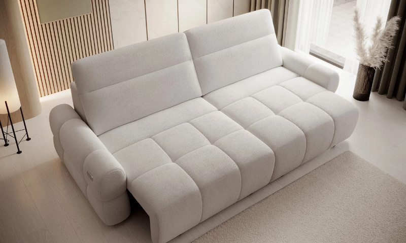 Sofa rozkładana MATEO Bigsofa 264 cm, Elektryczny wysuw siedziska, Zagłówki