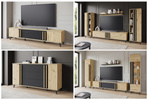 Komoda HELSINKI 150 Dąb Artisan / Czarny Grafit
