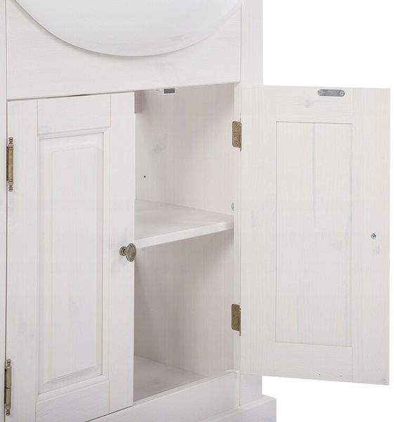 Szafka pod umywalkę 65cm, drzwi, Meble łazienkowe ROMANTIC Biały