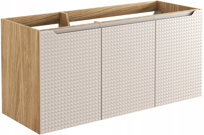 Zestaw meblowy 120cm z umywalką, Meble łazienkowe LUXOR Dąb Olejowany / Beż