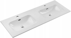 Umywalka meblowa dwukomorowa FLY 120cm Biały Połysk