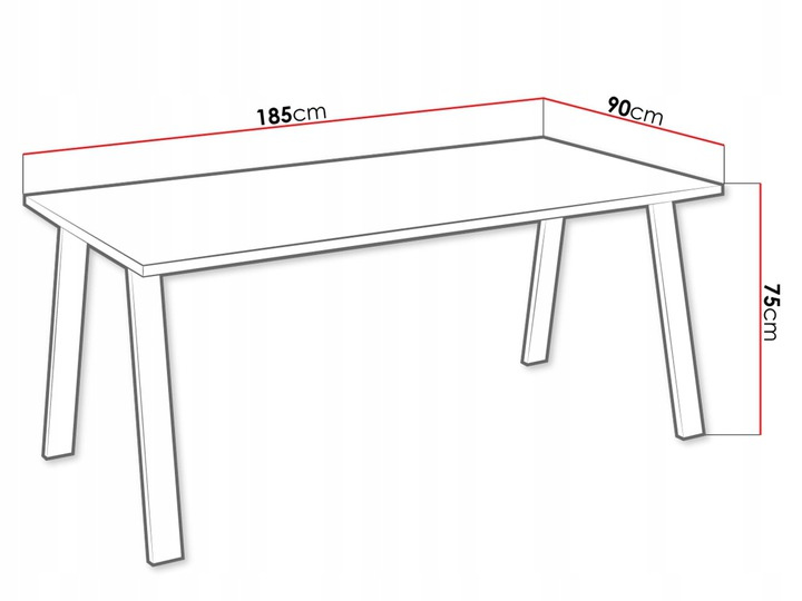 Stół loftowy do jadalni KLEO 185x90 BIAŁY