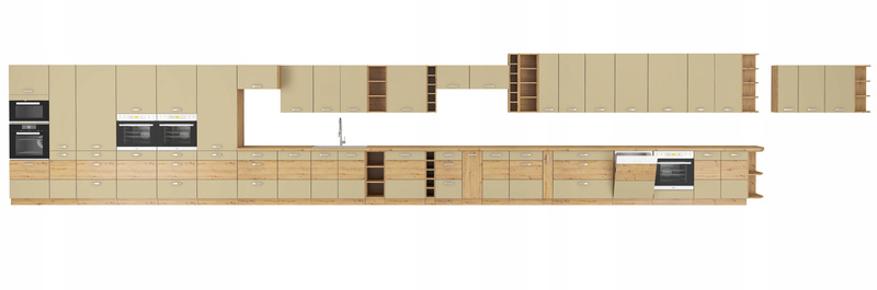 Szafka kuchenna ARTISAN 60x60 GN-90 (90°) 2F CAPPUCCINO POŁYSK/DĄB ARTISAN