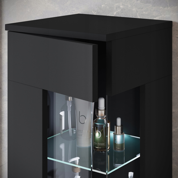 Meble łazienkowe NAIROBI umywalka, lustro CZARNY GRAFIT