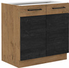Szafka kuchenna dolna VIGO 80 D 2F BB DARK WOOD / DĄB LANCELOT