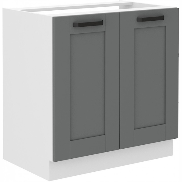 Szafka kuchenna dolna LUNA 80 ZL 2F BB DUST GREY / BIAŁY MAT