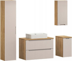 Meble łazienkowe LUXOR BEIGE 90-2, Umywalka nablatowa, Beż, 2 KOLORY