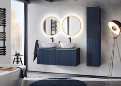 Meble łazienkowe SANTA FE DEEP BLUE 120, 2xUmywalka, 2xLustro LED, INDIGO