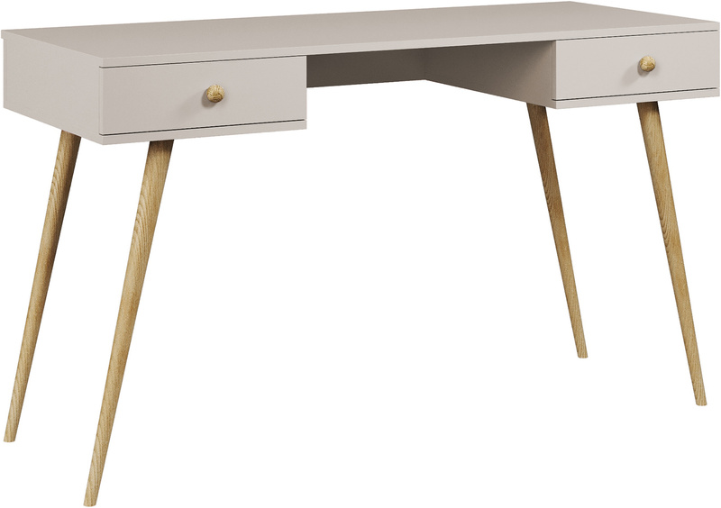 Biurko BOHO z szufladami, drewniane nogi KASZMIR