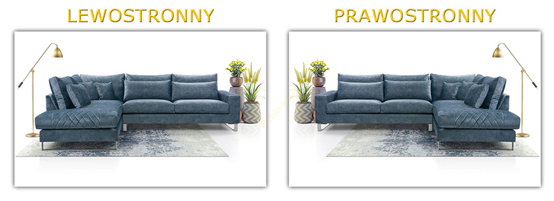 Duży Nowoczesny Narożnik do salonu CORNELIA 314 cm, Sprężyny, Rogówka