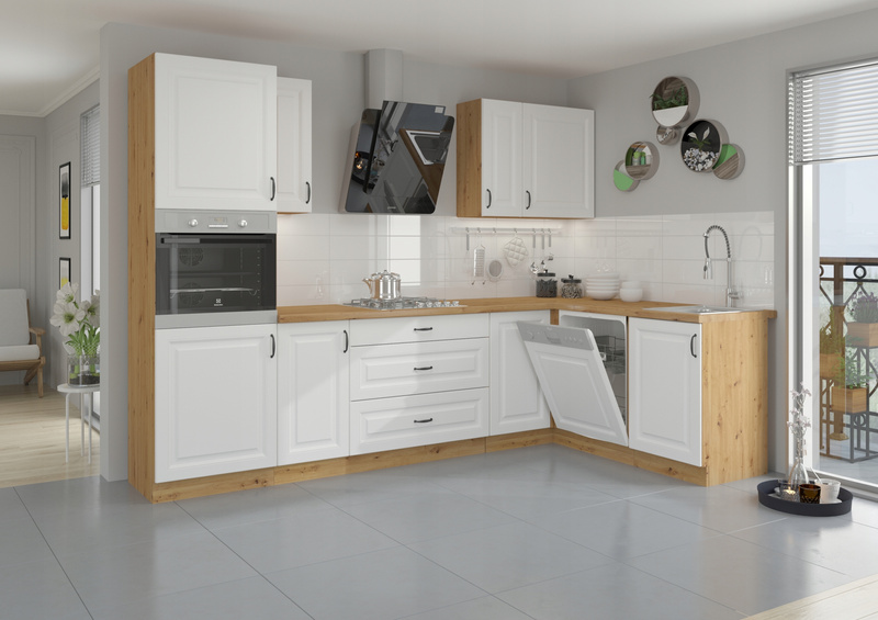 Szafka kuchenna górna STILO 60x60 GN-72 (45°) 1F BIAŁY MAT/DĄB ARTISAN