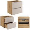 Meble łazienkowe OCEAN BEIGE 90-2, Umywalka nablatowa, Dąb/Beż, 2 KOLORY