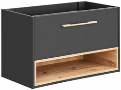 Szafka pod umywalkę 80cm, Meble łazienkowe BORNEO Szary Kosmos/Dąb Artisan