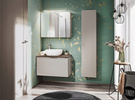 Meble łazienkowe SANTA FE TAUPE 80, Umywalka, Szafka z Lustrem, LED, Taupe