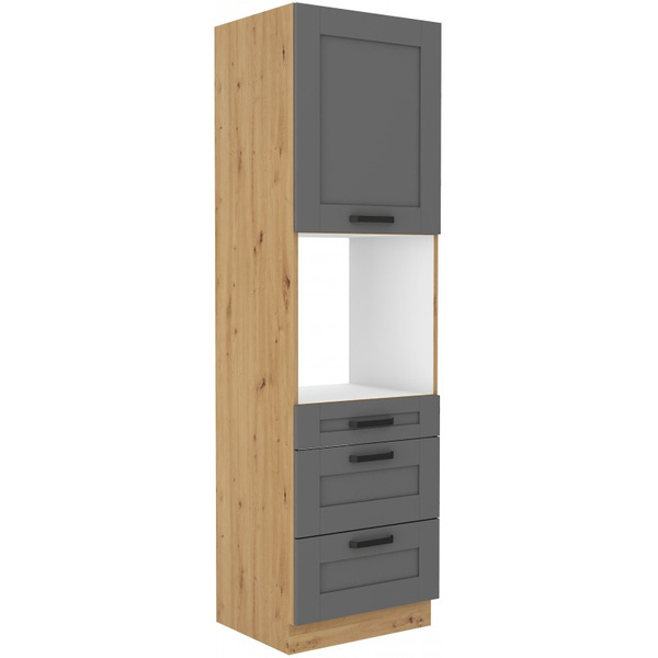 Szafka kuchenna słupek LUNA 60 DPS-210 3S 1F DUST GREY / DĄB ARTISAN